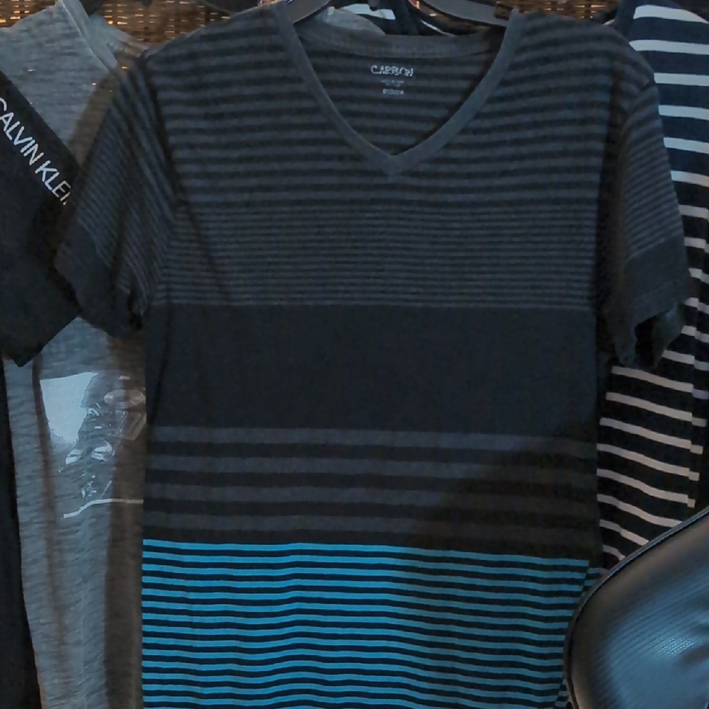 Calvin Klein Black and Blue Short Sleeve Tee